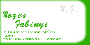 mozes fabinyi business card